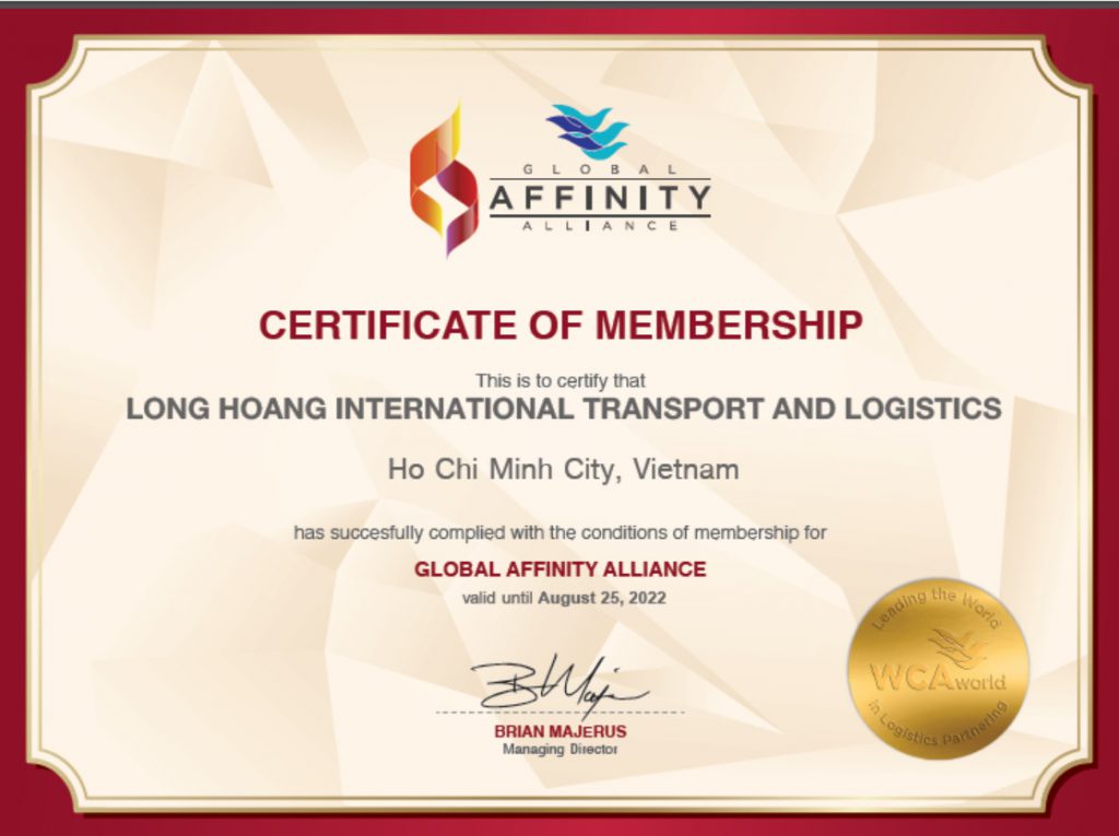 LONG HOÀNG LOGISTICS – THÀNH VIÊN CỦA HIỆP HỘI WCA (GAA)